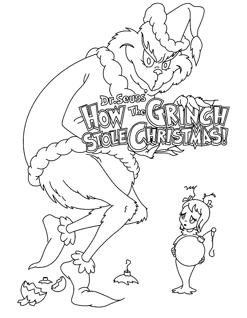 Çocuklar İçin Grinch Boyama Sayfaları 