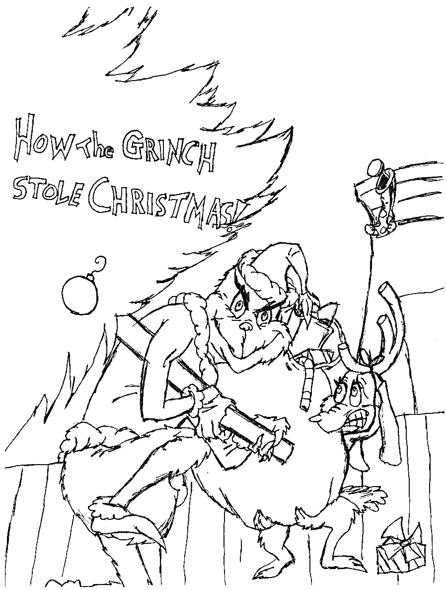 Çocuklar İçin Grinch Boyama Sayfaları 