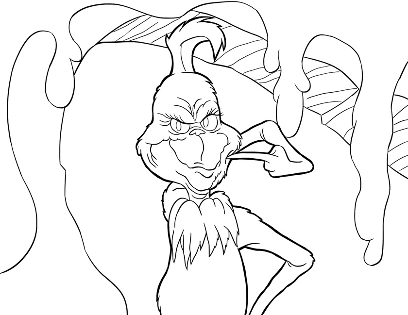 Çocuklar İçin Grinch Boyama Sayfaları 