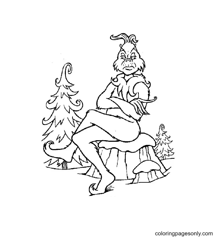 Çocuklar İçin Grinch Boyama Sayfaları 