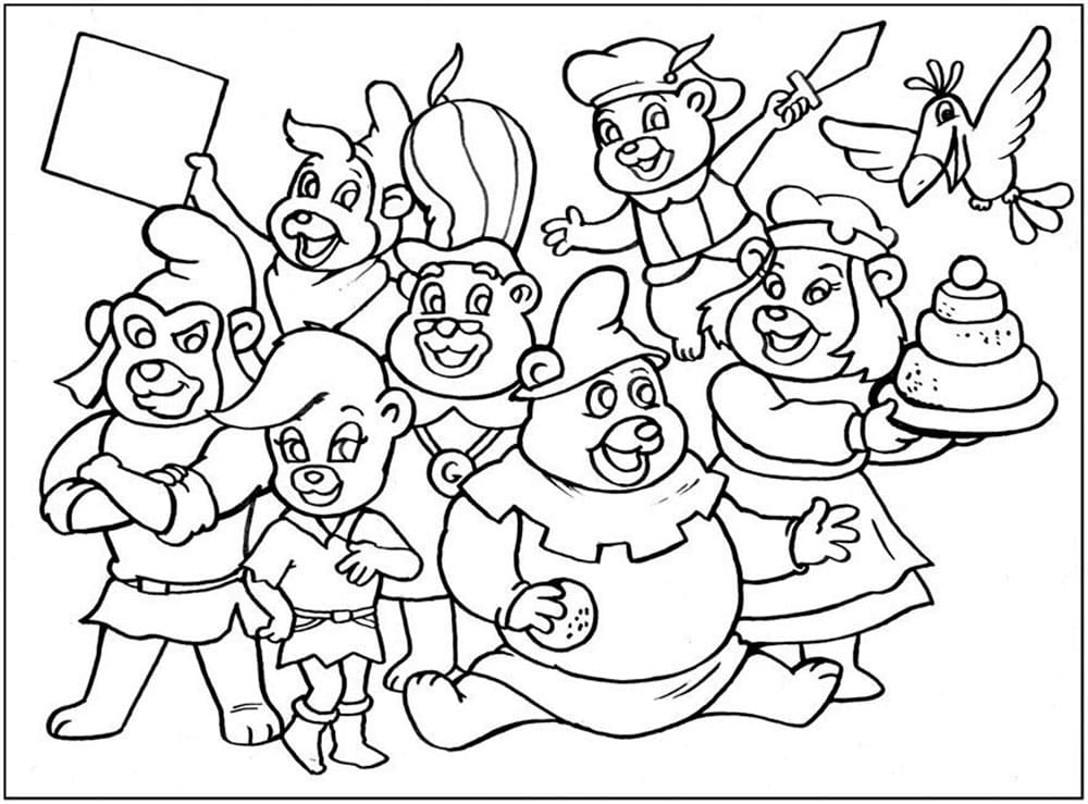 Çocuklar İçin Gummi Bears-Sakızlı Ayıcıklar Boyama Sayfaları 