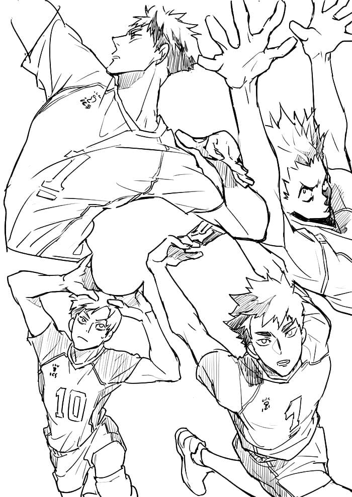 Çocuklar İçin Haikyuu Boyama Sayfaları 