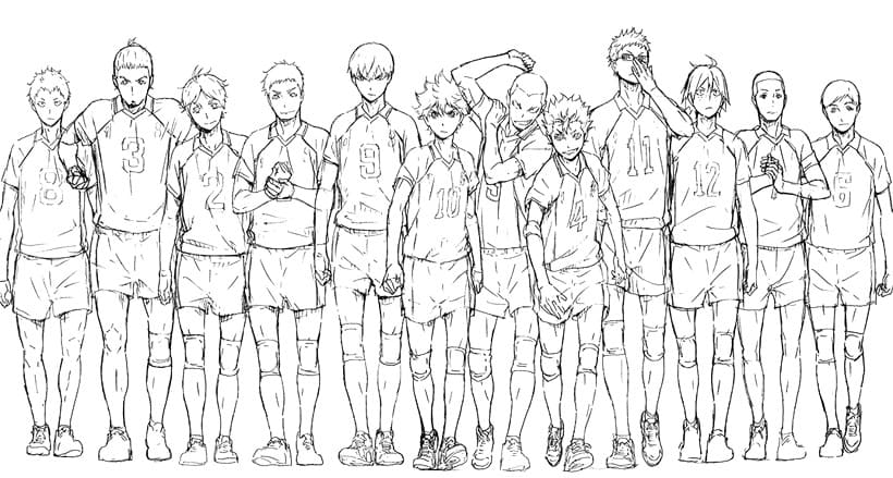 Çocuklar İçin Haikyuu Boyama Sayfaları 