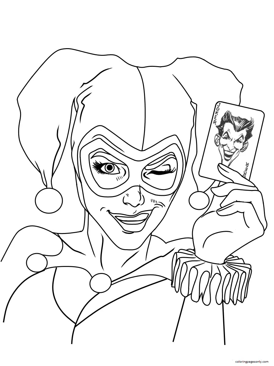 Çocuklar İçin Harley Quinn Boyama Sayfaları 