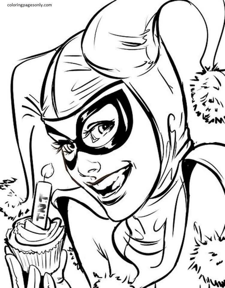 Çocuklar İçin Harley Quinn Boyama Sayfaları 