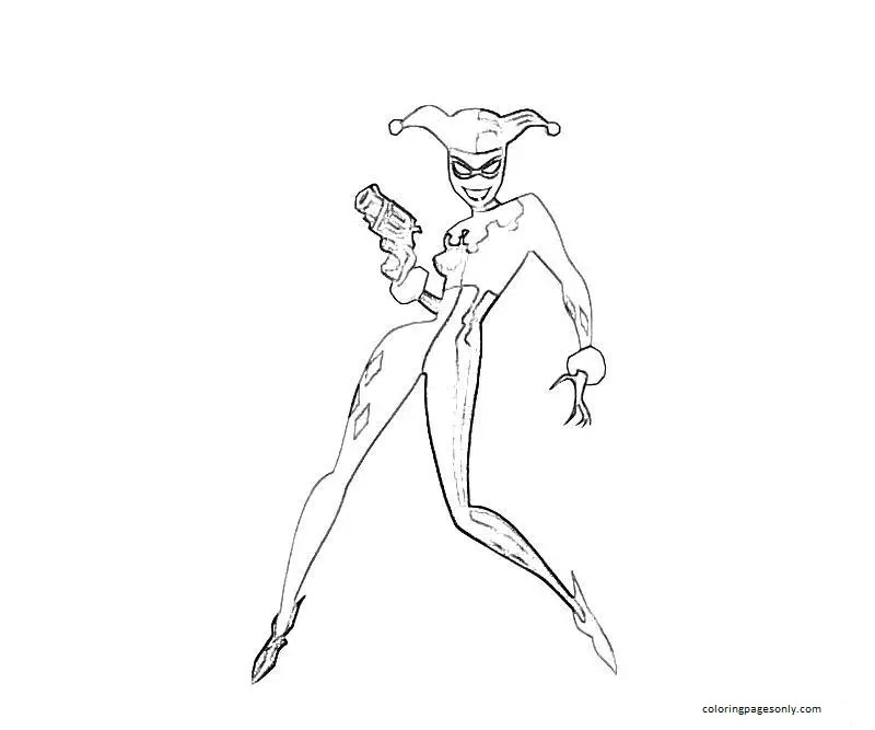 Çocuklar İçin Harley Quinn Boyama Sayfaları 