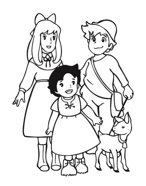 Çocuklar İçin Heidi Boyama Sayfaları 