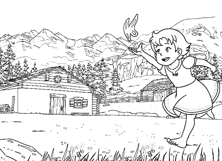Çocuklar İçin Heidi Boyama Sayfaları 