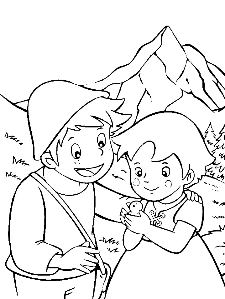 Çocuklar İçin Heidi Boyama Sayfaları 