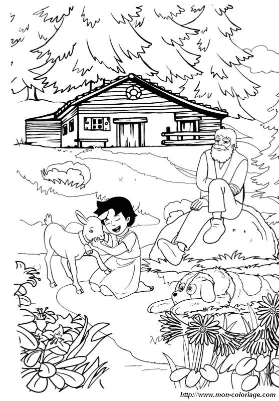 Çocuklar İçin Heidi Boyama Sayfaları 