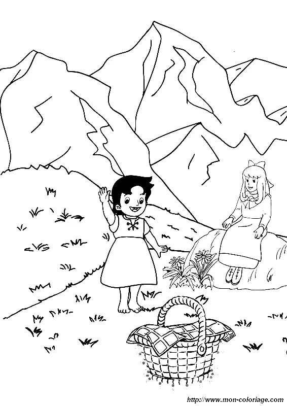 Çocuklar İçin Heidi Boyama Sayfaları 