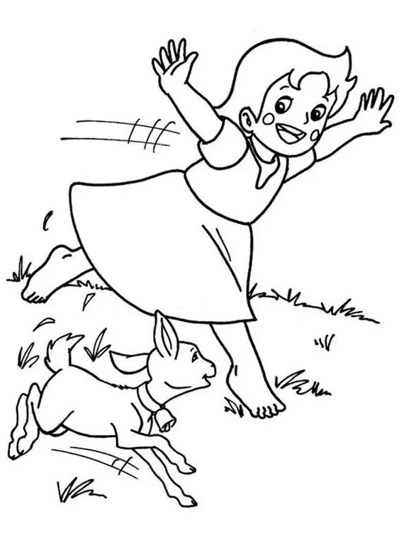 Çocuklar İçin Heidi Boyama Sayfaları 