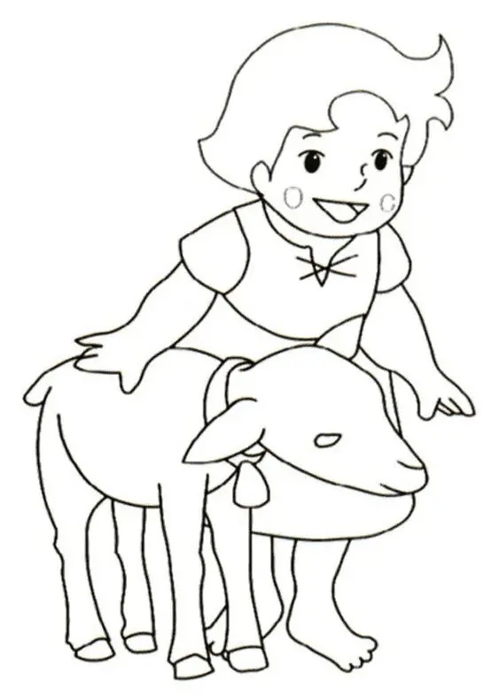 Çocuklar İçin Heidi Boyama Sayfaları 