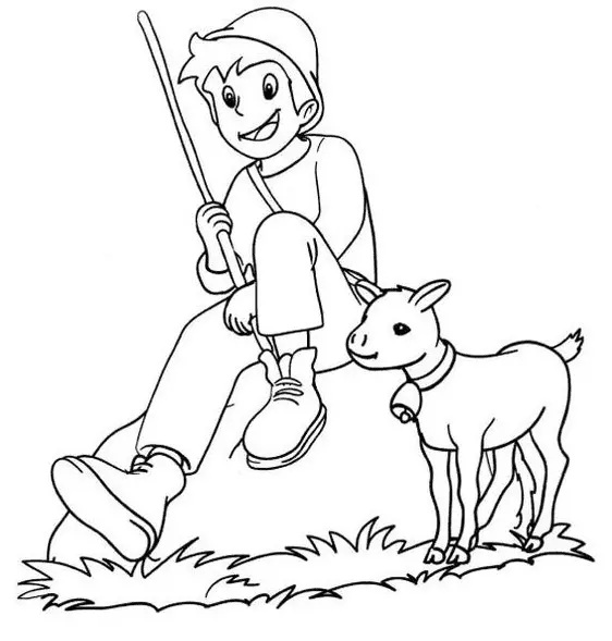 Çocuklar İçin Heidi Boyama Sayfaları 