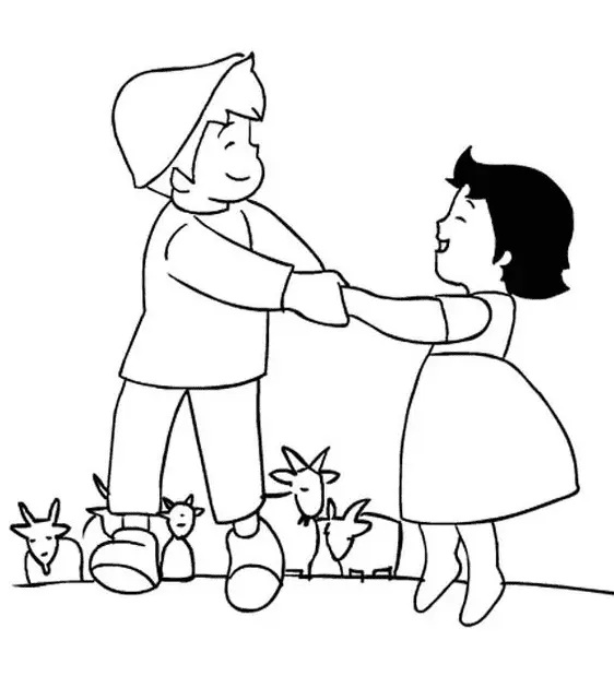 Çocuklar İçin Heidi Boyama Sayfaları 