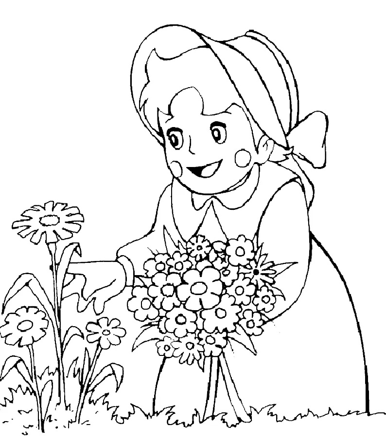 Çocuklar İçin Heidi Boyama Sayfaları 