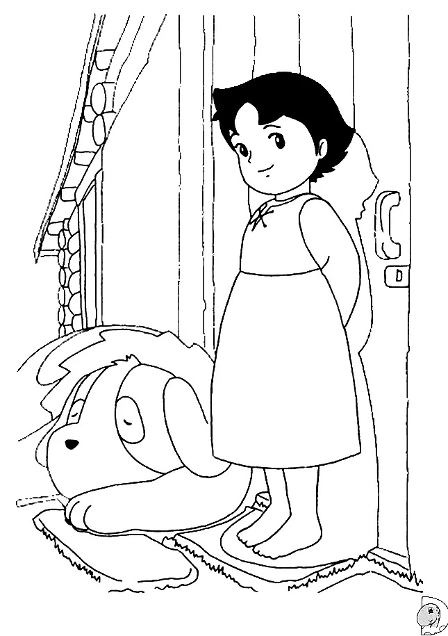 Çocuklar İçin Heidi Boyama Sayfaları 