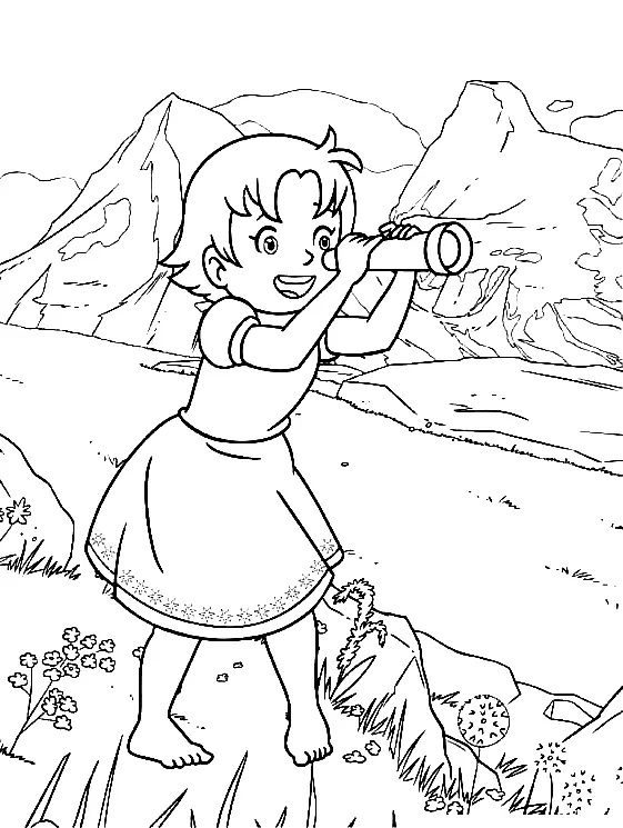 Çocuklar İçin Heidi Boyama Sayfaları 