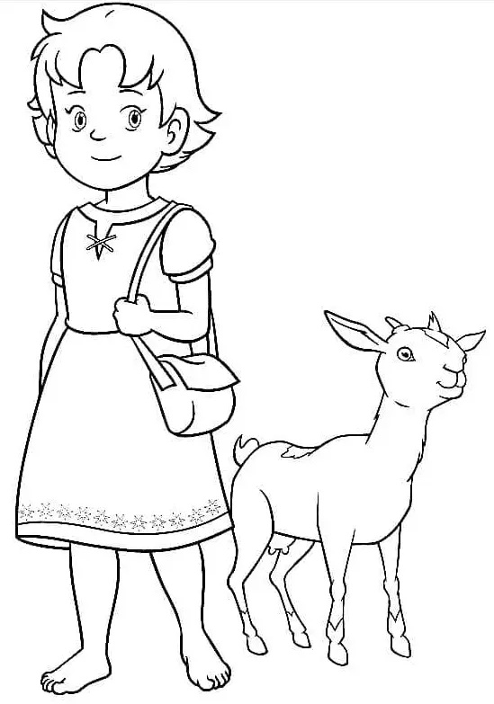 Çocuklar İçin Heidi Boyama Sayfaları 
