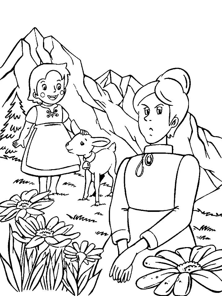 Çocuklar İçin Heidi Boyama Sayfaları 