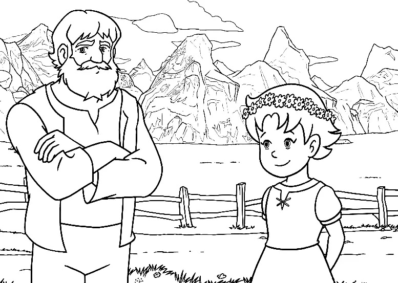 Çocuklar İçin Heidi Boyama Sayfaları 