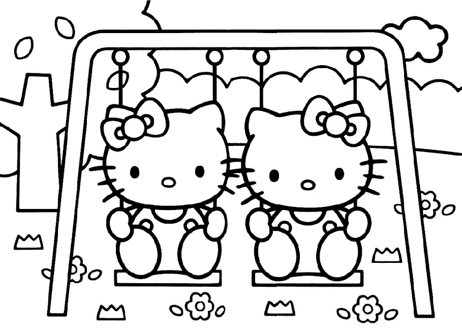 Çocuklar İçin Hello Kitty Boyama Sayfaları 