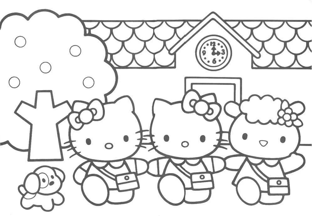Çocuklar İçin Hello Kitty Boyama Sayfaları 