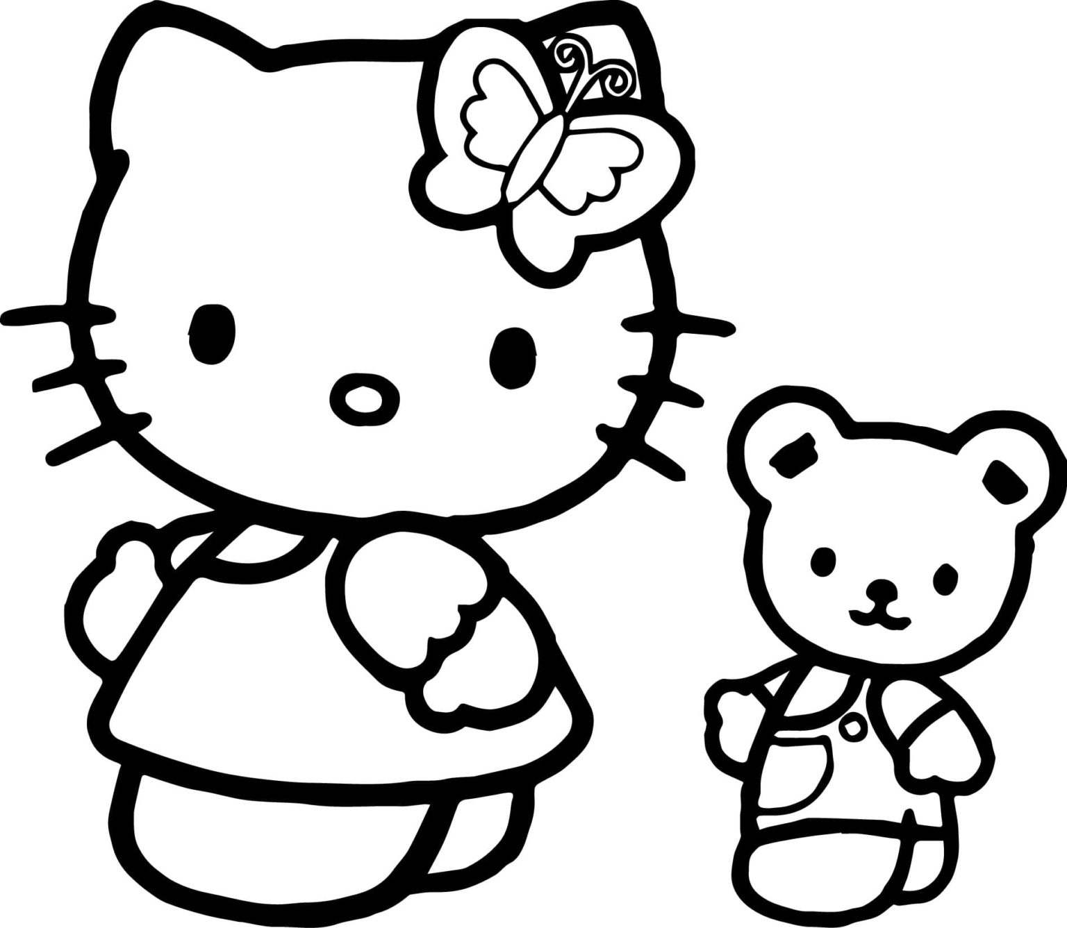 Çocuklar İçin Hello Kitty Boyama Sayfaları 