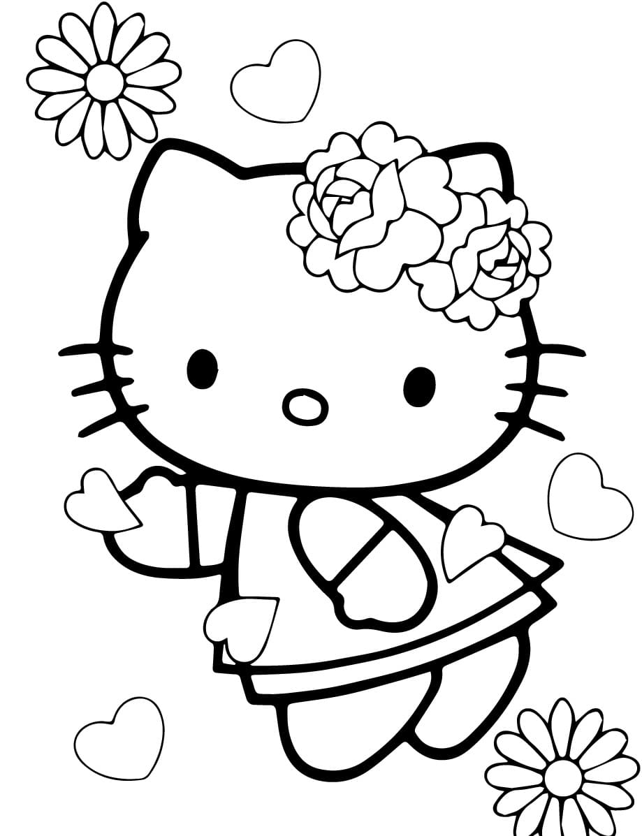 Çocuklar İçin Hello Kitty Boyama Sayfaları 