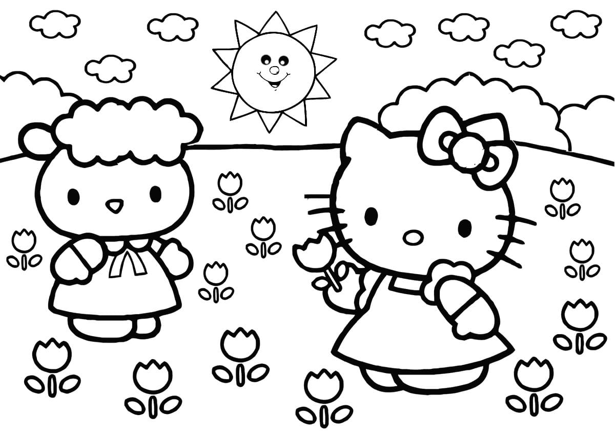 Çocuklar İçin Hello Kitty Boyama Sayfaları 