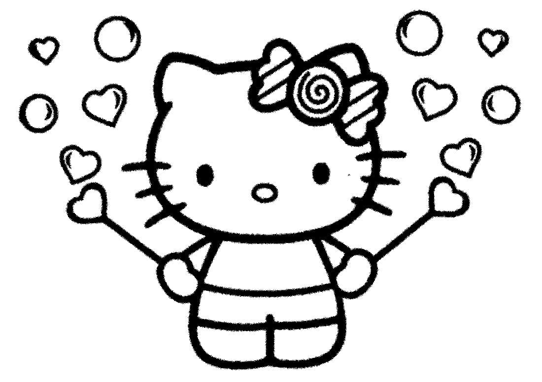 Çocuklar İçin Hello Kitty Boyama Sayfaları 