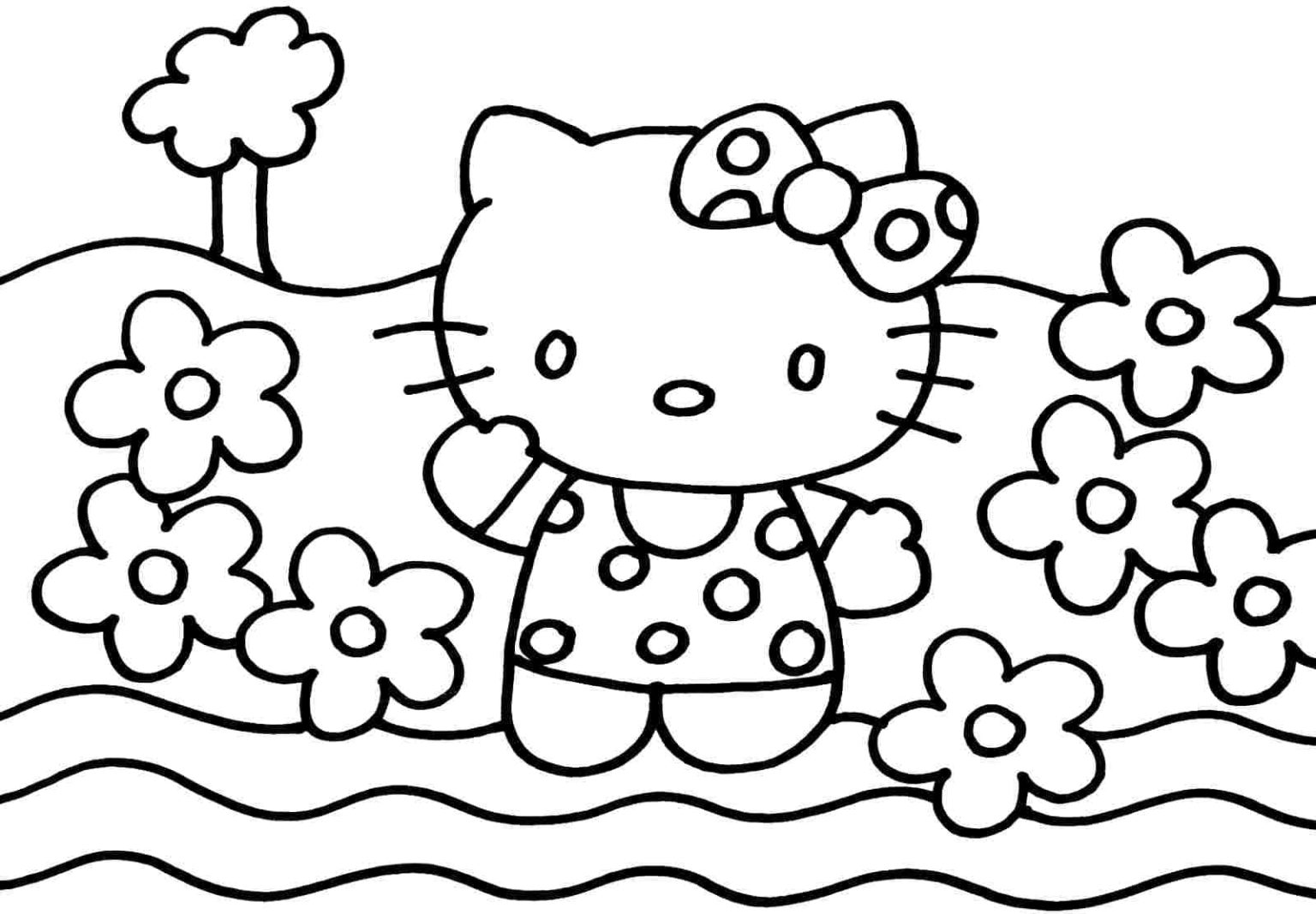 Çocuklar İçin Hello Kitty Boyama Sayfaları 