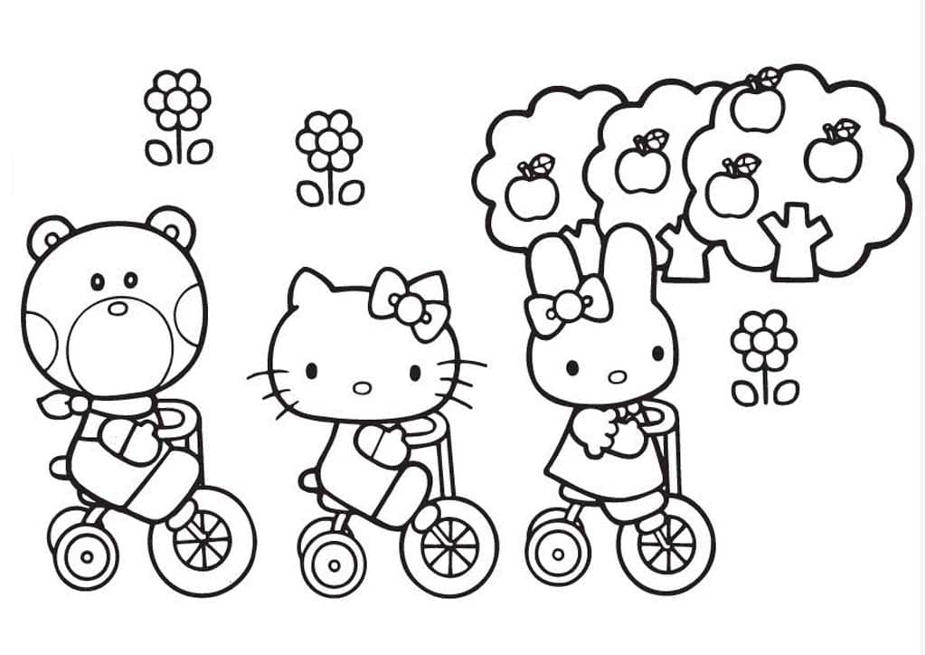 Çocuklar İçin Hello Kitty Boyama Sayfaları 