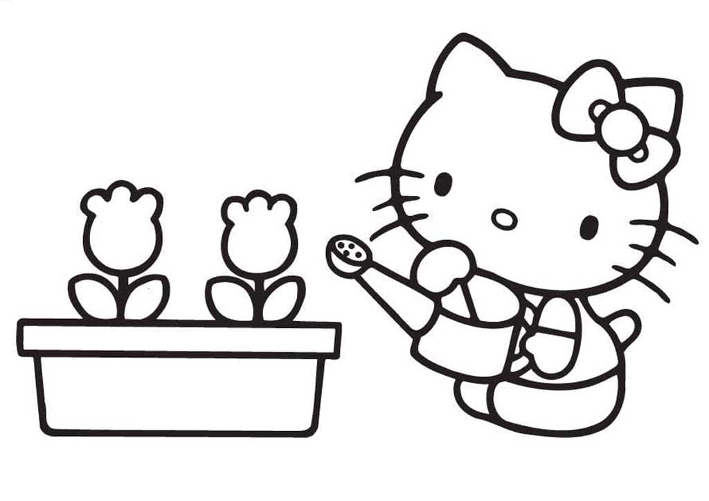 Çocuklar İçin Hello Kitty Boyama Sayfaları 