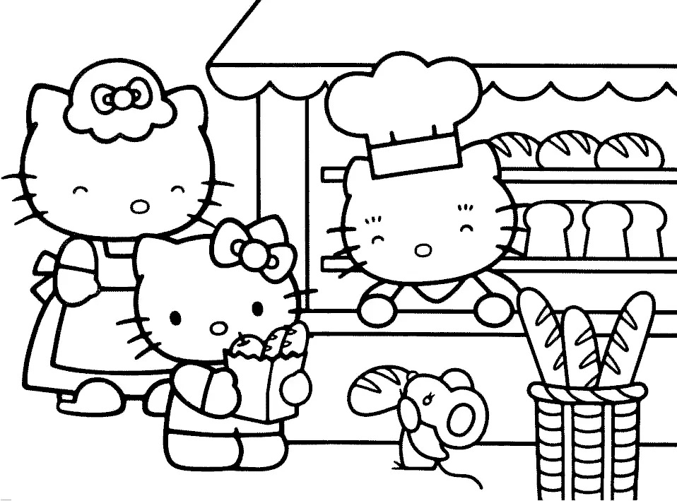 Çocuklar İçin Hello Kitty Boyama Sayfaları 
