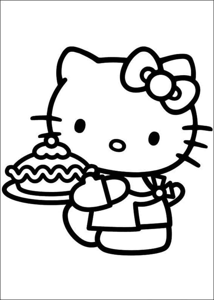 Çocuklar İçin Hello Kitty Boyama Sayfaları 