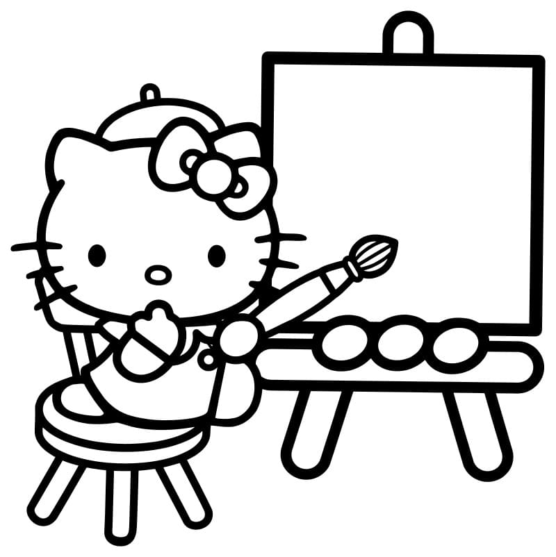 Çocuklar İçin Hello Kitty Boyama Sayfaları 