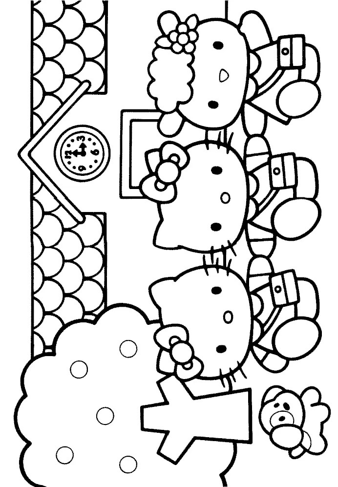 Çocuklar İçin Hello Kitty Boyama Sayfaları 