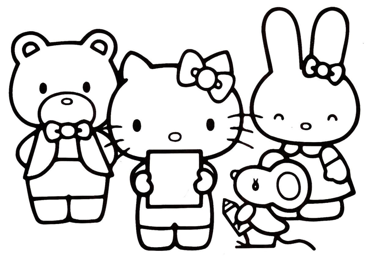 Çocuklar İçin Hello Kitty Boyama Sayfaları 
