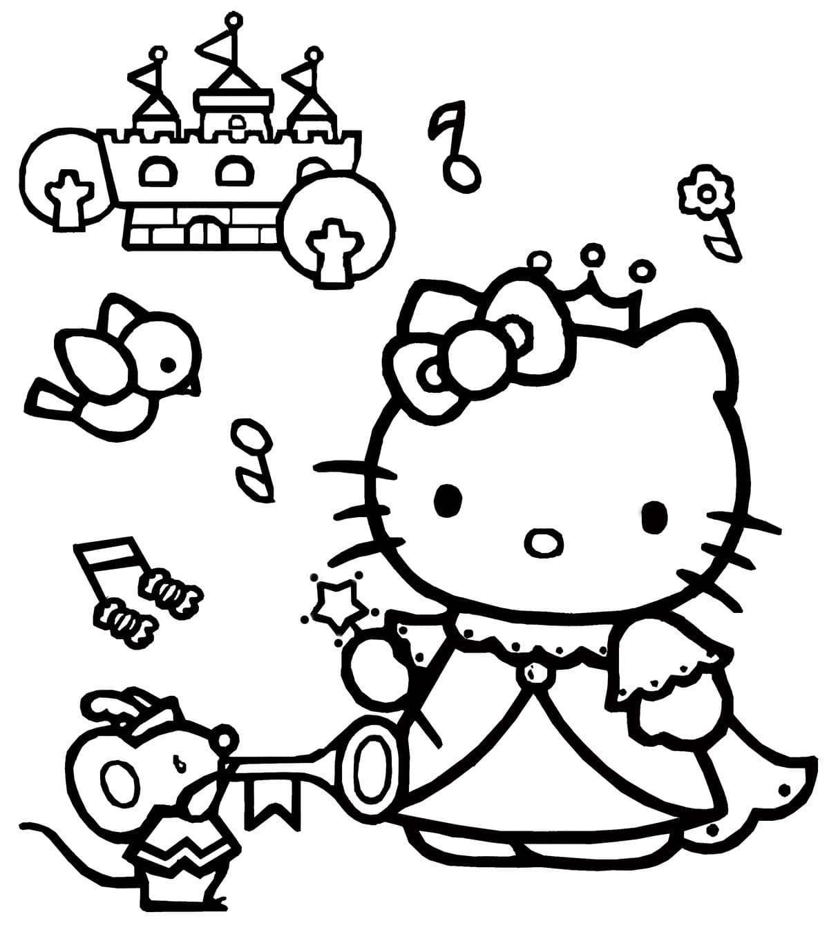 Çocuklar İçin Hello Kitty Boyama Sayfaları 
