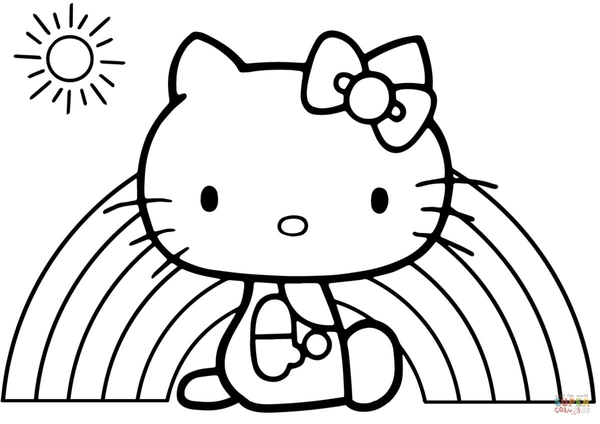 Çocuklar İçin Hello Kitty Boyama Sayfaları 