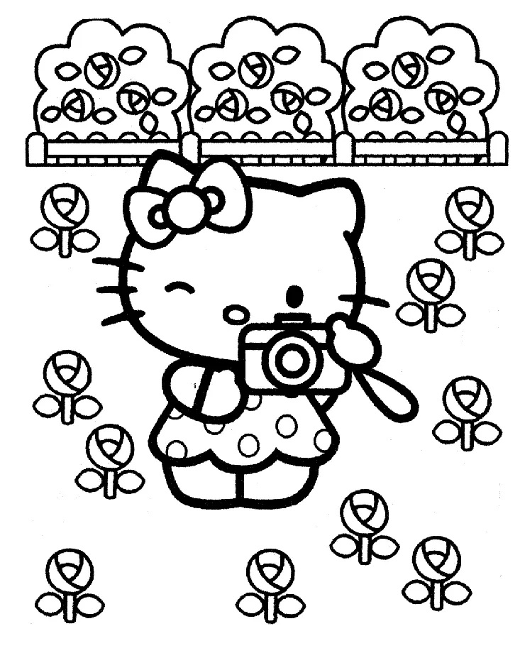 Çocuklar İçin Hello Kitty Boyama Sayfaları 