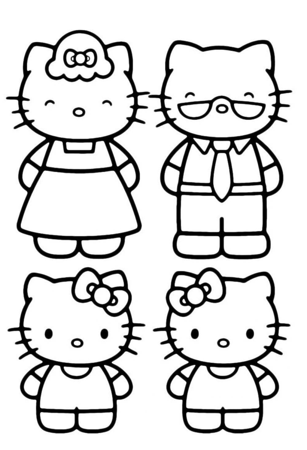 Çocuklar İçin Hello Kitty Boyama Sayfaları 