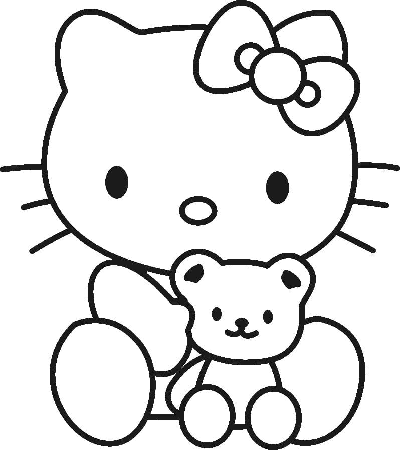 Çocuklar İçin Hello Kitty Boyama Sayfaları 