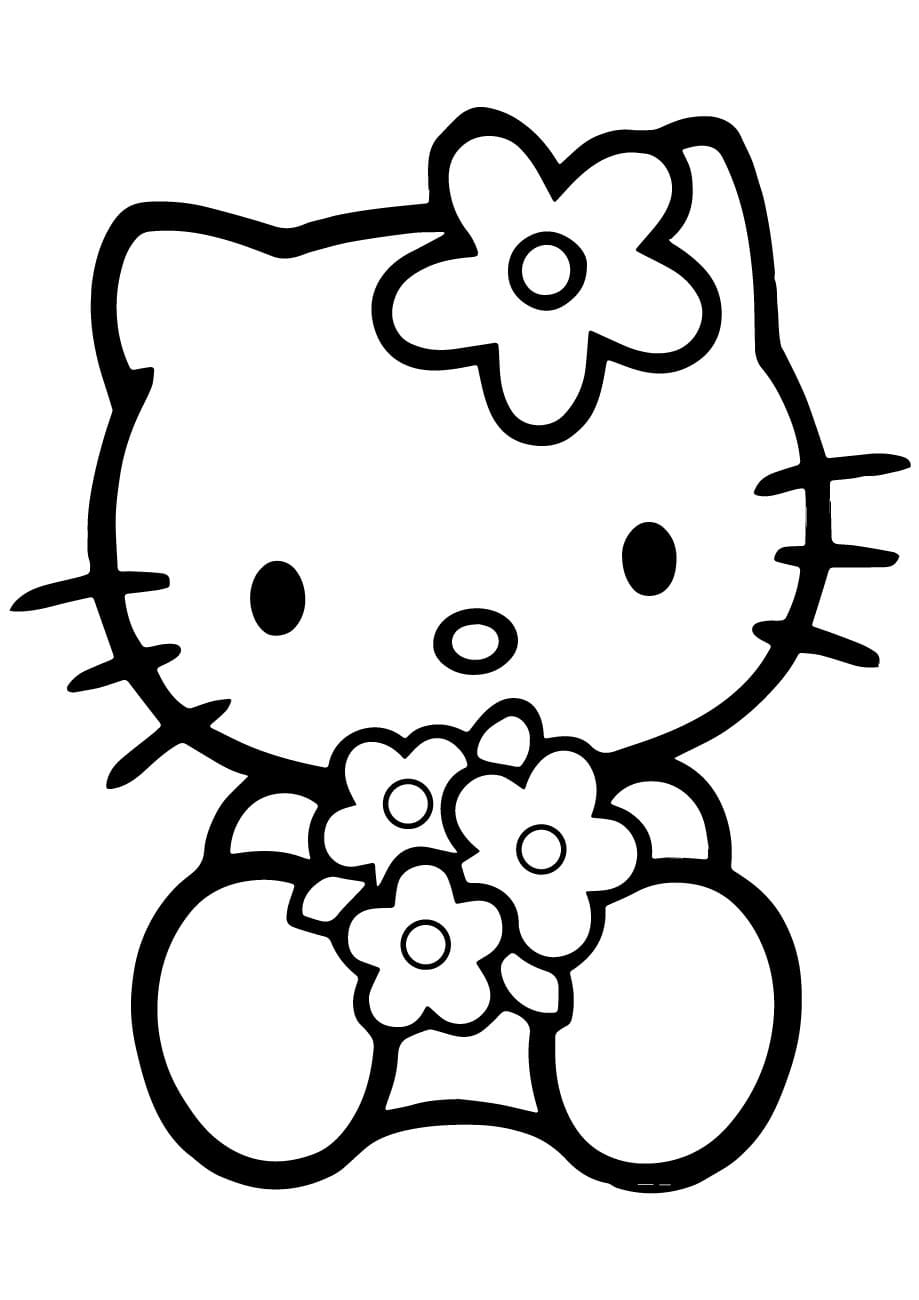 Çocuklar İçin Hello Kitty Boyama Sayfaları 