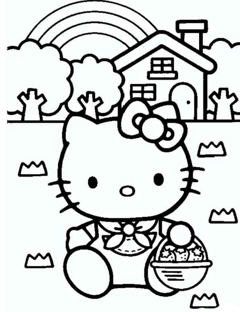 Çocuklar İçin Hello Kitty Boyama Sayfaları 