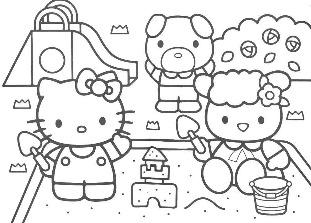 Çocuklar İçin Hello Kitty Boyama Sayfaları 