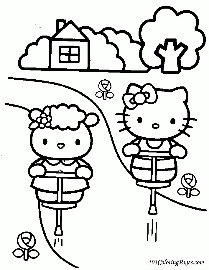 Çocuklar İçin Hello Kitty Boyama Sayfaları 