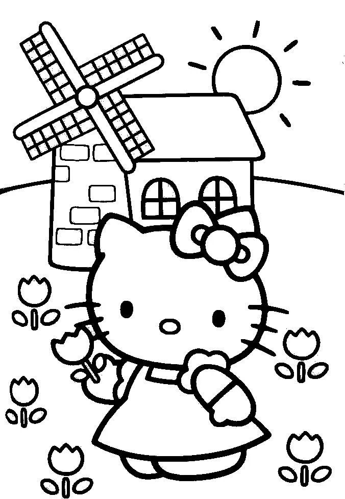 Çocuklar İçin Hello Kitty Boyama Sayfaları 