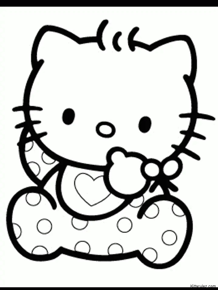 Çocuklar İçin Hello Kitty Boyama Sayfaları 
